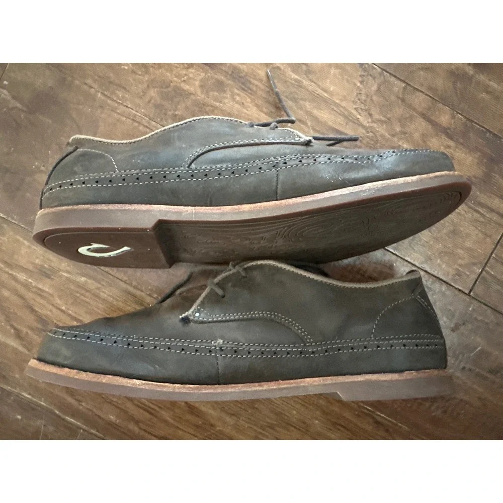 OluKai‎ Honolulu Lace Men's Dark Brown Leather Chukka Boots US M9 EUR 42